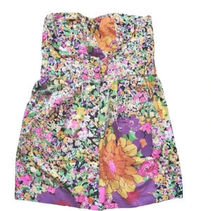 H&M Floral Pattern Bustier Top Size 4